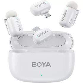   Boya Mini-04 Ultracompact 2.4GHz Vezeték Nélküli Mikrofon (Apple Lightning) | 2+1 (Fehér)