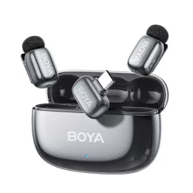   BOYA Microphone Wireless Mini 2-02 2.4GHz, AI Powered Noise Cancellation with 2 transmitters and 1 receiver (Type-C) Space Gray EU