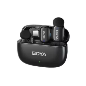   BOYA Microphone Wireless Mini 2-02 2.4GHz, AI Powered Noise Cancellation with 2 transmitters and 1 receiver (Type-C) Black EU