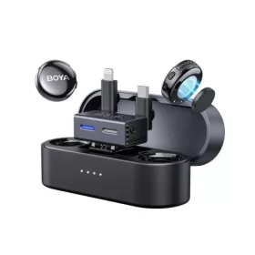   BOYA Microphone Wireless BOYALINK 3-01, 2.4GHz, AI Noise Cancellation, with 2 transmitters and 2 receivers (Type-C, Lightning) Black EU