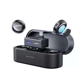   BOYA Microphone Wireless BOYALINK 3-01, 2.4GHz, AI Noise Cancellation, with 2 transmitters and 2 receivers (Type-C, 3.5mm Female) Black EU