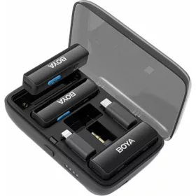   BOYA BOYALINK A1 2.4GHz Vezeték nélküli Mikrofon Kit (USB-C Android PC & Apple iOS-iPhone Lightning & 3,5mm Jack TRS csatlakozás)| 2+1