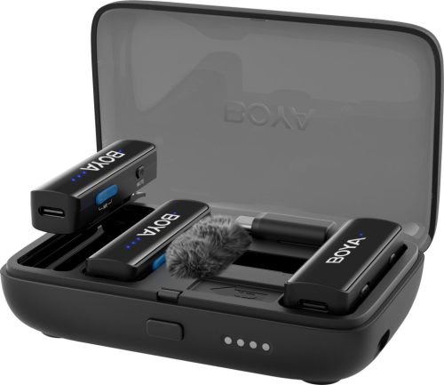 BOYALINK V2.0 All-in-one 2.4GHz Vezeték nélküli Mikrofon Kit (USB-C & 3,5mm Jack Android PC csatlakozás)| 2+1