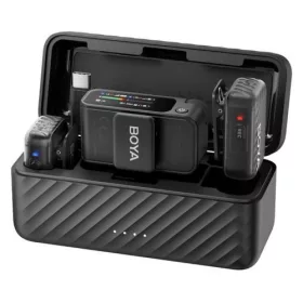   BOYA Microphone Wireless BOYAMIC 2-02 2.4GHz, AI Powered Noise Cancellation with 2 receivers and 1 transmitter (Type-C) Black EU