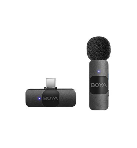 BOYA BY-V10 Ultra-kicsi 2.4GHz Vezeték nélküli Mikrofon Kit (USB-C / PC-Android csatlakozás)| 1+1