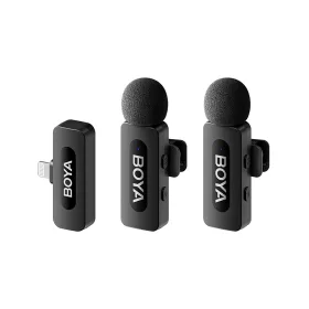   BOYA BY-V2 Ultra-kicsi 2.4GHz Vezeték nélküli Mikrofon Kit - Apple iOS / iPhone Lightning | 2+1