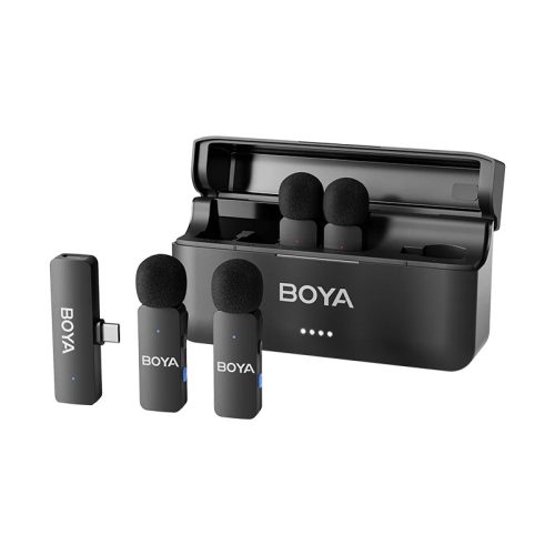 BOYA BY-V4 Ultra-kicsi 2.4GHz Vezeték nélküli Mikrofon Kit (USB & Jack 3.5mm) | 4+1