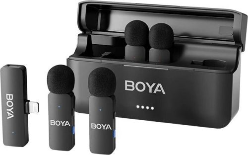 BOYA BY-V4 Ultra-kicsi 2.4GHz Vezeték nélküli Mikrofon Kit (Apple Lightning & USB) | 4+1