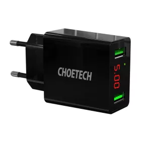   Choetech 2 Portos USB-A Hálózati Töltő Kijelzővel (C0028)