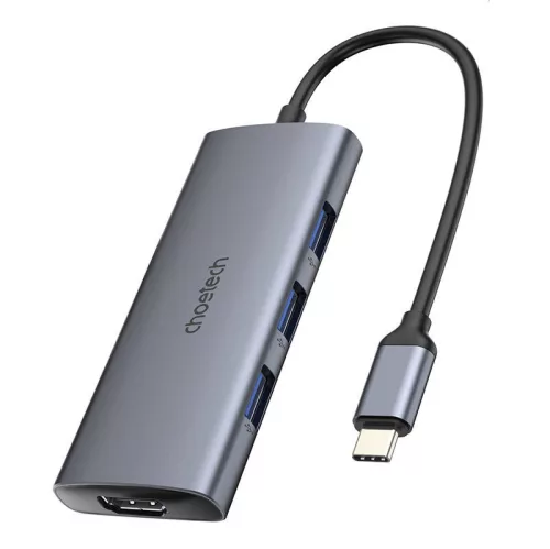 Choetech 7in1 USB-C Adapter (Ezüst) (HUB-M19)