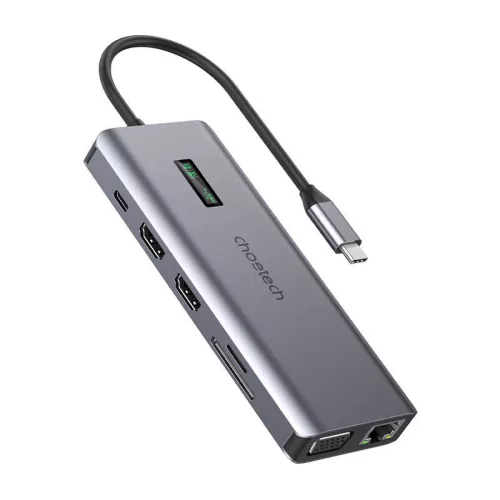 Choetech 12in1 USB-C Adapter HDMI, VGA, SD, /AUX Csatlakozó (HUB-M26)