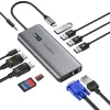 Choetech 12in1 USB-C Adapter HDMI, VGA, SD, /AUX Csatlakozó (HUB-M26)