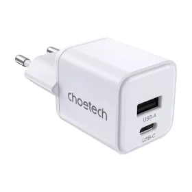   Choetech 30W Dual Portos USB-C És USB-A Fali Töltő (PD5012-White)