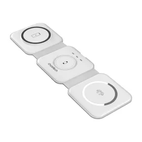   Choetech 3in1 Mágneses Vezeték Nélküli Töltő 15W (Fehér) (T588-F White)