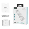 Choetech 3in1 Mágneses Vezeték Nélküli Töltő 15W (Fehér) (T588-F White)