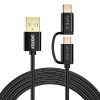 Choetech 2in1 USB kábel USB-C / Micro USB, (fekete)