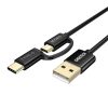 Choetech 2in1 USB kábel USB-C / Micro USB, (fekete)