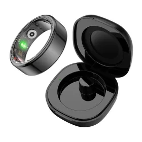   COLMI R02 okosgyűrű töltőtokkal (fekete, 8-as méret, 18,1mm)