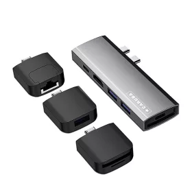 Caruba 9 az 1-ben multifunkcionális  USB-C hub (szürke)