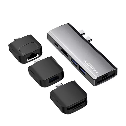 Caruba 9 az 1-ben multifunkcionális  USB-C hub (szürke)