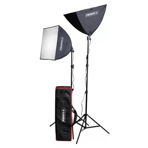 Caruba LED 50x50cm Softbox Szett E27 LED Izzóval all-in-1 világítás-szett