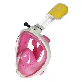   Caruba teljes arcos sznorkelmaszk Dual Air + akciókamera rögzítés (rózsaszín, L/XL) [Full Face Snorkel Mask Dual Air]