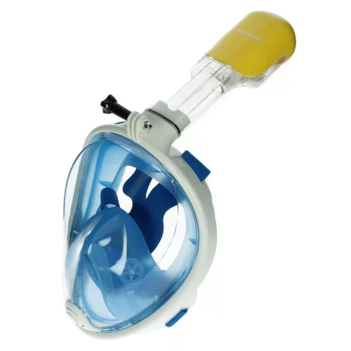 Caruba teljes arcos sznorkelmaszk Dual Air + akciókamera rögzítés (Kék, S/M) [Full Face Snorkel Mask Dual Air]