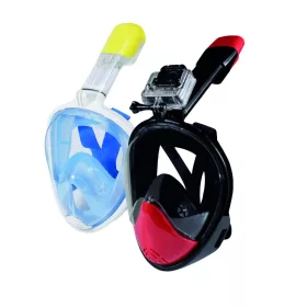   Caruba teljes arcos sznorkelmaszk Dual Air + akciókamera rögzítés (pink, S/M) [Full Face Snorkel Mask Dual Air]