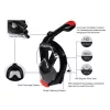 Caruba teljes arcos összecsukható sznorkelmaszk + akciókamera rögzítés (rózsaszín, L/XL) [Full Face Snorkel Mask Swift - Foldable]