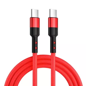Caruba USB-C - USB-C 60W kábel 30cm (piros)