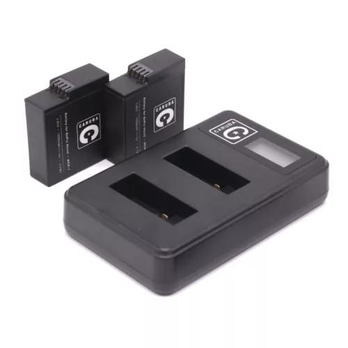 Caruba 2db GoPro Hero 5/6/7 akciókamera akkumulátor + dupla töltő szett