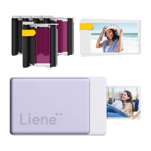 Liene Pearl N200 Pro 2x3 hüvelykes hordozható fotónyomtató kit (lila)