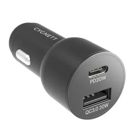   Cygnett 20W USB És USB-C Autós Töltő (Fekete) (CY3637CYCCH)