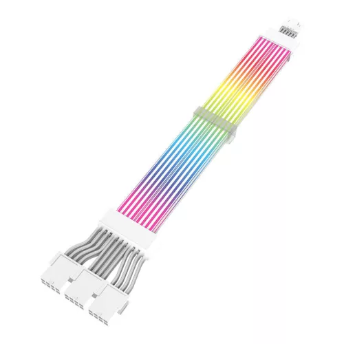 Darkflash ARGB 12 PIN*4 (Fehér) Grafikus Kártya Tápkábel (LG04-White)
