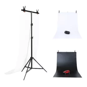   Puluz DCA0976 Stúdió szett / állvány fényképes hátterek rögzítéséhez 70x200cm + fényképes hátterek 2 db