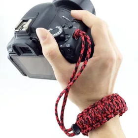   Kamera állítható csuklópánt - DSLR loop csuklópánt (Piros-Fekete)