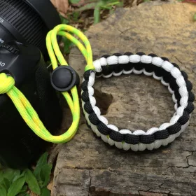   Kamera állítható csuklópánt - DSLR loop csuklópánt (Fekete-Fehér)