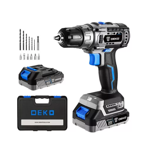 Deko Tools 20V Szénkefe Nélküli Akkumulátoros Fúrógép (DKBL20DU3-S3)