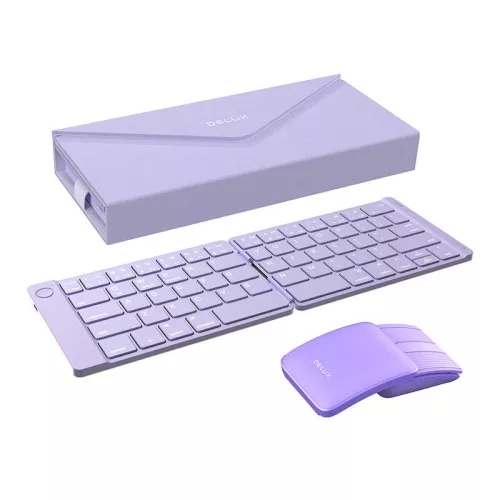 Delux Vezeték Nélküli Összecsukható Billentyűzet És Egér Szett (KF10+MF10PRO PU)