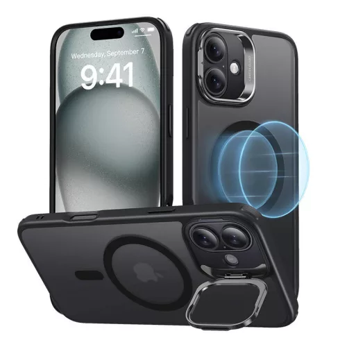 ESR iPhone 16 (Fekete) Tok + Állvány És HaloLock Hibrid Védelemmel (1A7470302)