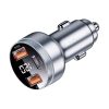 Essager LED Autós Töltő 2xUSB-A+USB-C 80W (szürke)