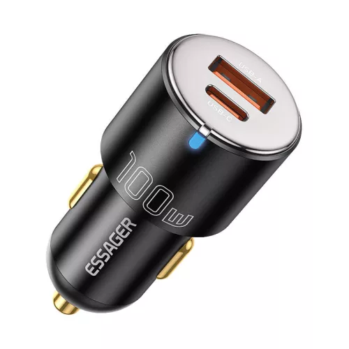 Essager 100W USB-A És USB-C Autós Töltő (ECCAC-QTZ01)