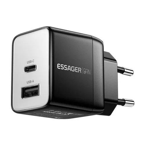 Essager 33W GaN Fali Töltő USB-A És /USB-C Csatlakozó (ECT33W-LJB01-Z)