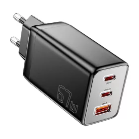   Essager 67W GaN Fali Töltő 2xUSB-C És USB-A Csatlakozó (ECT67W-LJB01-Z)