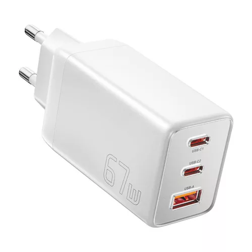 Essager 67W GaN (Fehér) Töltő 2 USB-C + 1 USB-A (ECT67W-LJB02-Z)