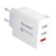 Essager 30W (Fehér) Fali Töltő 3xUSB Csatlakozó (ECTQC3-FBB02)