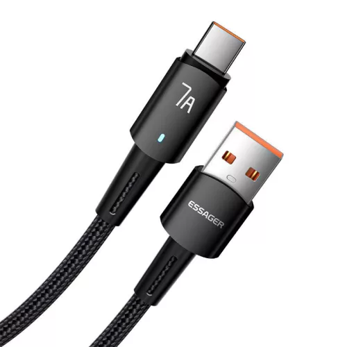 Essager 100W USB-C Töltőkábel - 1m (Fekete) (EXC7A-CG01-P)