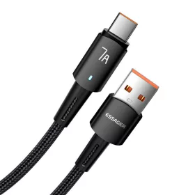   Essager 100W USB-A - USB-C Kábel, 0.5m, (Fekete) (EXC7A-CGB01-P)