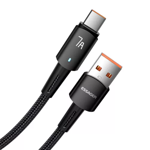 Essager 100W USB-A - USB-C Kábel, 0.5m, (Fekete) (EXC7A-CGB01-P)