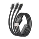 Essager 3in1 100W USB-C/Lightning/Micro Kábel, 1.2m, (Fekete) (EXCMTL-JJ01-P)